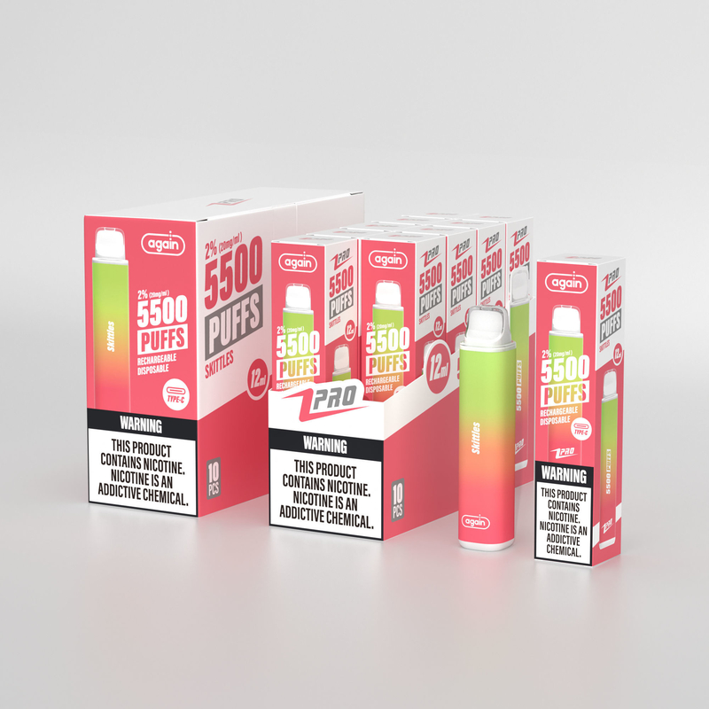 Pre Filled Smoking Vapor Cigarettes 5500 Puffs 10 Pack Skittles Flavors