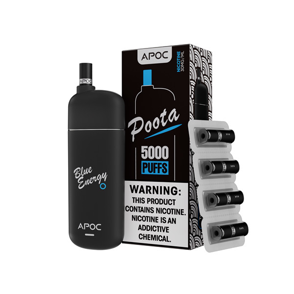 APOC POOTA Blue AIO Disposable Vape Device With 4 Filtes Mesh Coil Brand